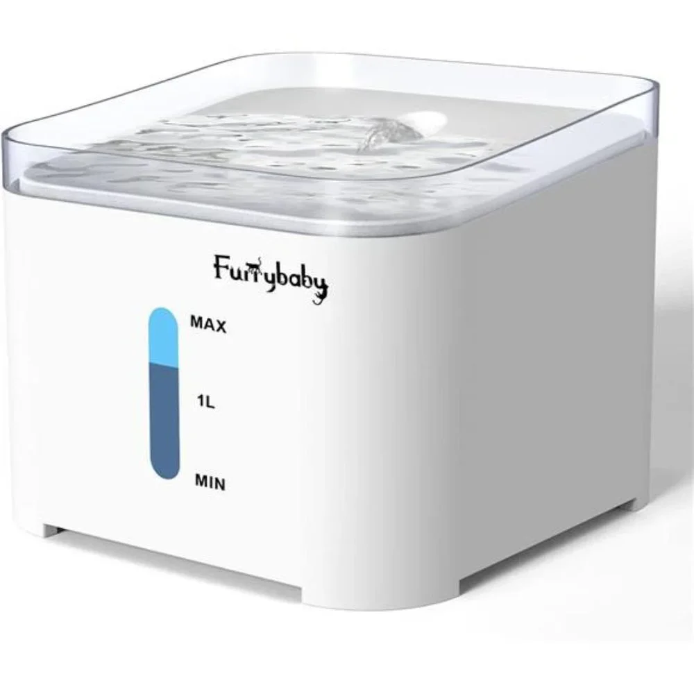 Cat Drinking Water Fountain, LED Automatic Pet Water Dispenser with Water Level